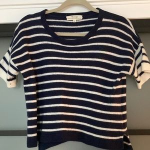 Madewell (Re)sponsible Weightless Cashmere Striped Short Sleeve Sweater